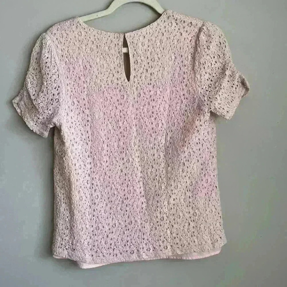 41 Hawthorn Pink Lace Overlay Blouse Women’s Medium - Picture 3 of 3